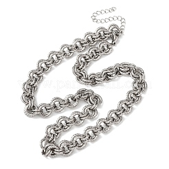 8MM 304 Stainless Steel Twisted Double Rolo Chain Necklaces for Women&nbsp;NJEW-G194-05P-02