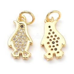 Brass Clear Cubic Zirconia Charms&nbsp;ZIRC-B010-06G