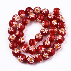 Handmade Millefiori Glass Beads Strands&nbsp;LK-T001-10B