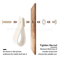 Imitation Leather Cabinet Handle Pull Knob&nbsp;DIY-WH0258-80B