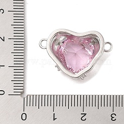 Brass Pave Glass Connector Charms&nbsp;KK-S388-09P-01