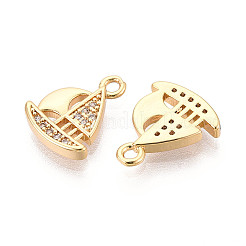 Brass Micro Pave Cubic Zirconia Charms&nbsp;X1-KK-N263-111G