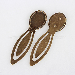 Tibetan Style Antique Bronze Iron Bookmark Cabochon Settings&nbsp;X-PALLOY-N0084-10AB-NF