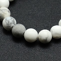 Frosted Howlite Round Bead Strands&nbsp;G-M064-4mm-12