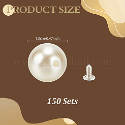 150 Sets Plastic Imitation Pearl Buttons&nbsp;KY-GA0001-46A