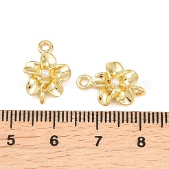 Brass with ABS Plastic Imitation Pearl Connector Charms&nbsp;KK-Z151-01G-01