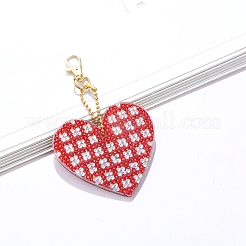 DIY Heart Keychain Diamond Painting Kits&nbsp;DIAM-PW0001-163