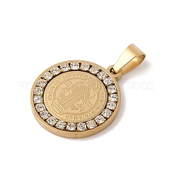 PVD Vacuum Plating 304 Stainless Steel Rhinestone Pendants&nbsp;STAS-M068-13B-G