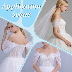 1 Pair Polyester One-shoulder Shawl for Bride&nbsp;AJEW-ME0002-94B