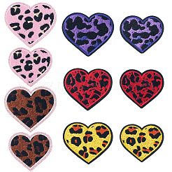 10Pcs 10 Styles Polyester Leopard Print Embroidery Cloth Iron on/Sew on Patches&nbsp;PATC-TA0001-59