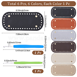 6Pcs 6 Colors Oval PU Leather DIY Handbag Bottom&nbsp;DIY-CL0002-31