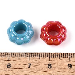 Pearlized UV Plating Opaque Acrylic European Beads&nbsp;SACR-T017-63M