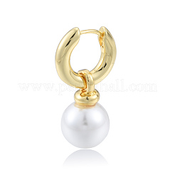 ABS Plastic Pearl Dangle Hoop Earrings&nbsp;EJEW-N011-106LG
