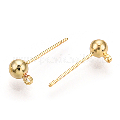 Brass Stud Earring Findings&nbsp;KK-I649-10G-NF