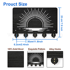 Wood & Iron Wall Mounted Hangers&nbsp;HJEW-WH0055-228
