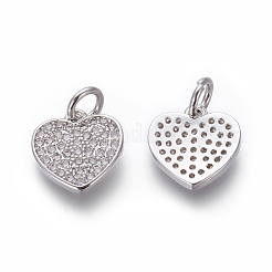 Brass Micro Pave Cubic Zirconia Charms&nbsp;ZIRC-J021-22P-RS