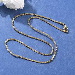 Ion Plating(IP) 304 Stainless Steel Rope Chain Necklaces&nbsp;NJEW-F226-03G-02