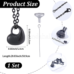 1Pc 304 Stainless Steel Heart Pendant Urn Ashes Necklaces&nbsp;NJEW-CN0001-20EB