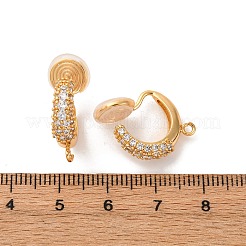 Brass Micro Pave Clear Cubic Zirconia Clip-on Earring Findings&nbsp;LS-KK-K382-35G