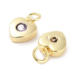 Brass Micro Pave Cubic Zirconia Charms&nbsp;KK-C051-07G-01