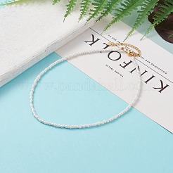 Round Glass Seed Beaded Necklaces&nbsp;NJEW-JN03207-03