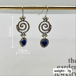 Alloy Natural Lapis Lazuli Dangle Earrings&nbsp;FS-WGF13EE-01