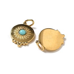 Ion Plating(IP) 304 Stainless Steel with Natural & Synthetic Gemstone Pendants&nbsp;STAS-G351-26G