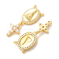 Brass Micro Pave Clear Cubic Zirconia Pendants&nbsp;CU-CBA9AB3-29G