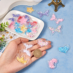 40Pcs 20 Style Crown/Star/Heart/Bowknot Plastic Cabochons&nbsp;KY-TA0001-27