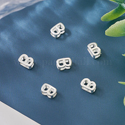 6Pcs 925 Sterling Silver Hollow Initial Beads&nbsp;STER-TA0001-53B