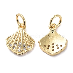 Brass Micro Pave Clear Cubic Zirconia Charms&nbsp;KK-I658-18G