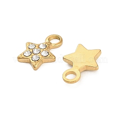 304 Stainless Steel Rhinestone Pendant&nbsp;STAS-U047-15G