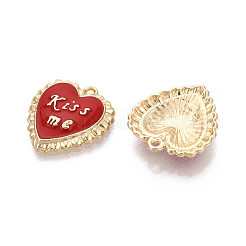 Valentine's Day Alloy Enamel Pendants&nbsp;ENAM-T024-16A-G
