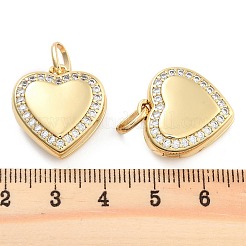 Brass Pave Clear Cubic Zirconia Pendants&nbsp;KK-U009-11D-G