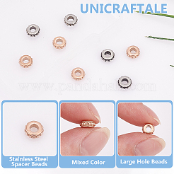 8Pcs 2 Colors 304 Stainless Steel Spacer Beads&nbsp;STAS-UN0059-54