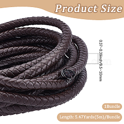 5M Braided Round PU Leather Jewelry Cord&nbsp;OCOR-GF0005-92C