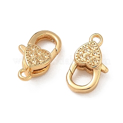 SHEGRACE Brass Micro Pave Clear Cubic Zirconia Lobster Claw Clasps&nbsp;XGRQ4G023-671G