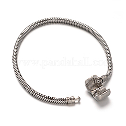 Tarnish Resistant 304 Stainless Steel European Style Round Snake Chains Bracelet Making&nbsp;MAK-L003-07
