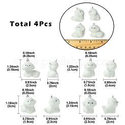 4Styles 4Pcs Flocking Resin Cute Puppy Pendants&nbsp;RESI-YW0003-43A