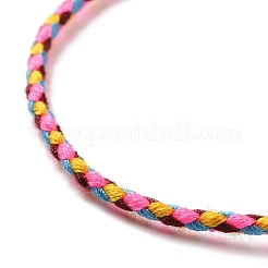 Polyester Braided Slider Bracelet with Brass Beads&nbsp;BJEW-A099-01