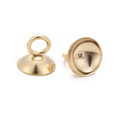 201 Stainless Steel Bead Cap Pendant Bails&nbsp;STAS-L244-27E-G