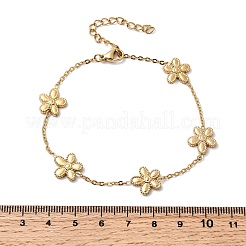 304 Stainless Steel Flower Link Bracelets&nbsp;BJEW-G765-04G
