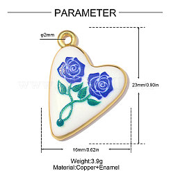 Printed Brass with Enamel Pendants&nbsp;KK-OY001-47G