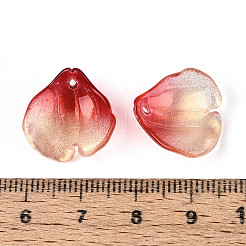 Transparent Glass Petal Pendants&nbsp;GLAA-T030-05C