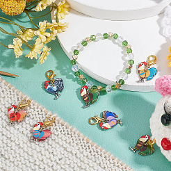 Rooster Pendant Stitch Markers&nbsp;HJEW-AB00307