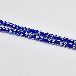 1 Strand Handmade Evil Eye Lampwork Beads Strands&nbsp;LAMP-DR0001-01A