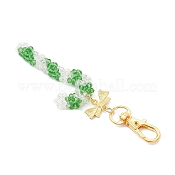 Christmas Candy Cane Glass Beaded Pendant Decorations&nbsp;HJEW-MZ00320-02