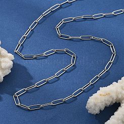 3.5MM 304 Stainless Steel Paperclip Chain Necklaces&nbsp;NJEW-T016-07P