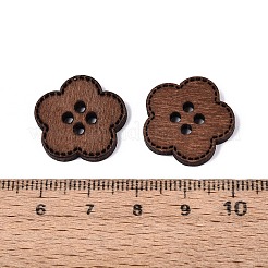 4-Hole Flower Wood Buttons&nbsp;BUTT-Q046-14B