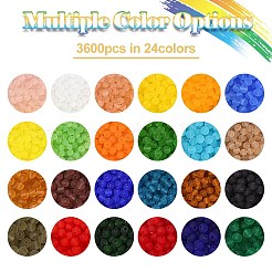 3600Pcs 24 Colors Transparent Glass Beads Strands&nbsp;EGLA-YW0003-13